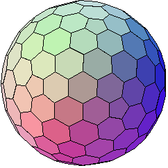Rotating sphere made of hexagons